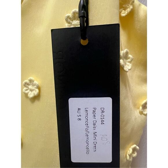Helen O'Connor Paper Daisy 3D Flower Mini Dress Lemon Yellow size 4 NWT$499 - Picture 8 of 9
